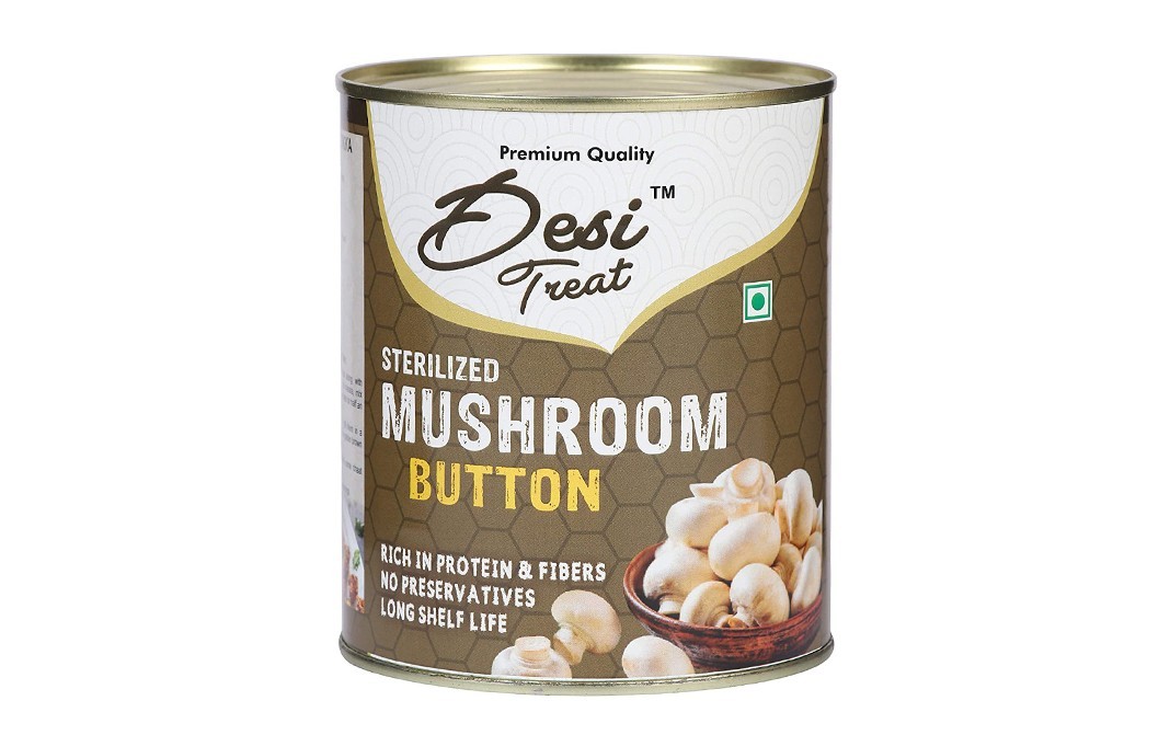 Desi Treat Sterilized Mushroom Button    Tin  825 grams